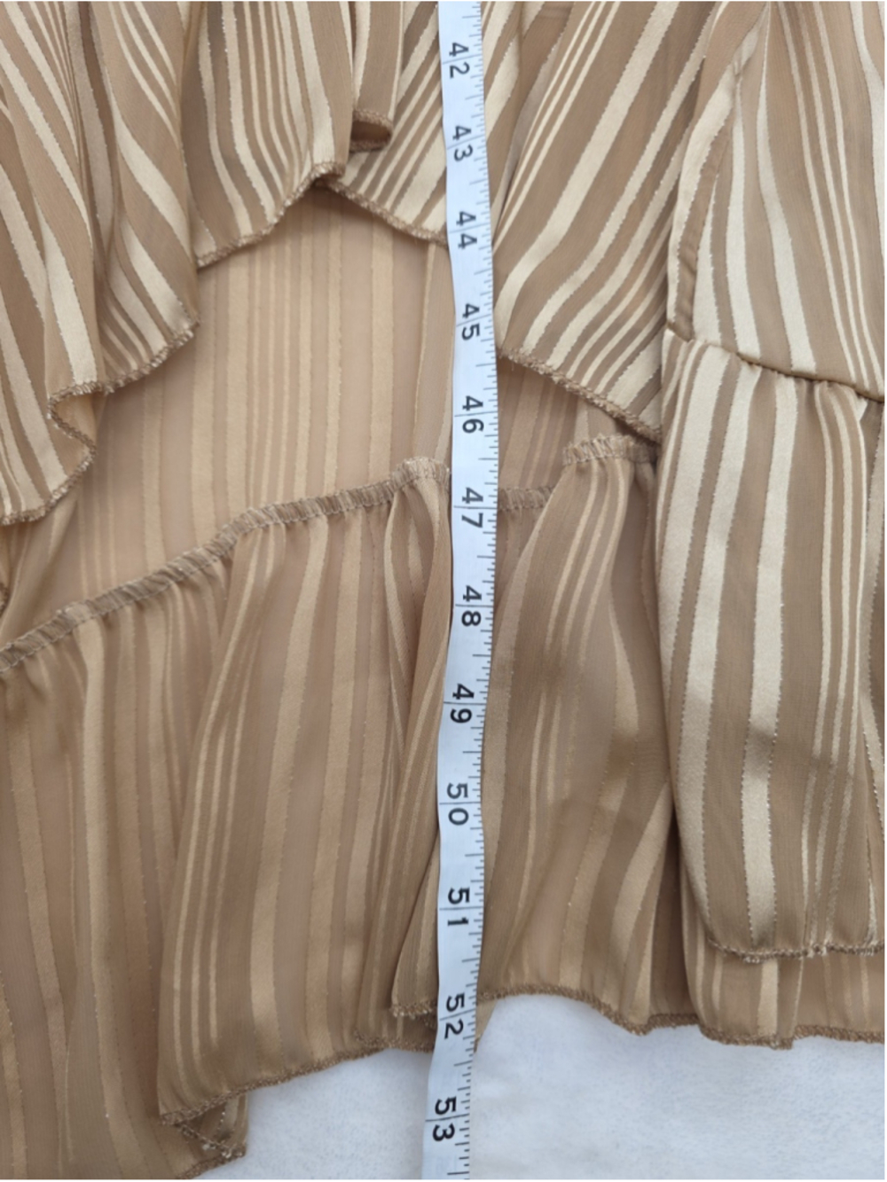 Made in Italy Striped Maxi Dress Boho Ruffle Tiered Romantic High Low S - Picture 14 of 15